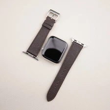 Calfskin Dark Brown Epsom Leather Apple Watch Band 38mm 40mm 41mm 42mm 44mm 45mm