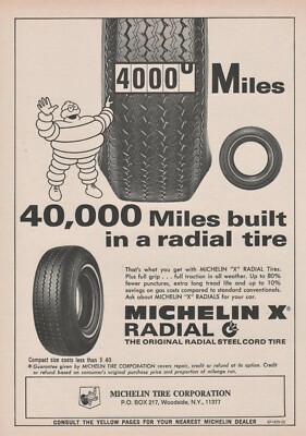 Vintage 1960's Automobile - Michelin X Radial 40,000 Mile Tires