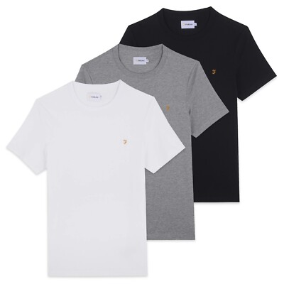 Farah T-Shirt - Farah Danny Regular Fit t-shirt - F4KFD040 - Black, White, Grey