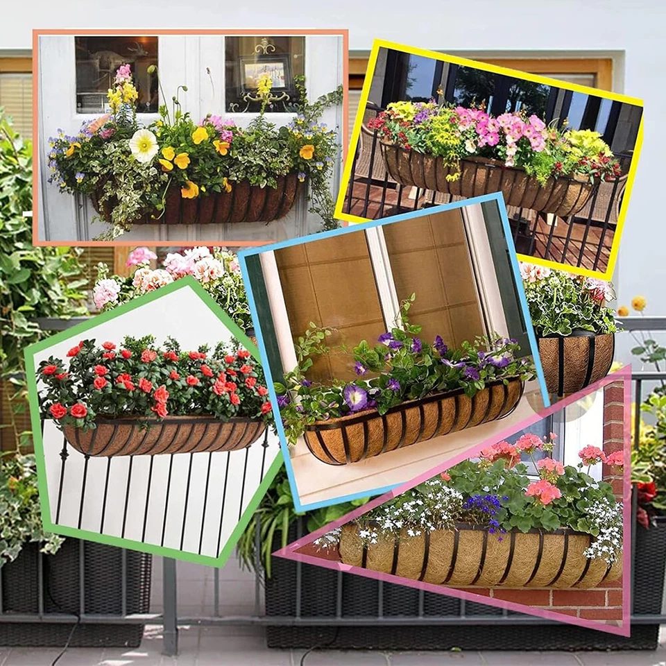 2+2free Trough Coco Liner Planting Flower Wall Hanging Basket Planter Window Box - Image 3 of 4