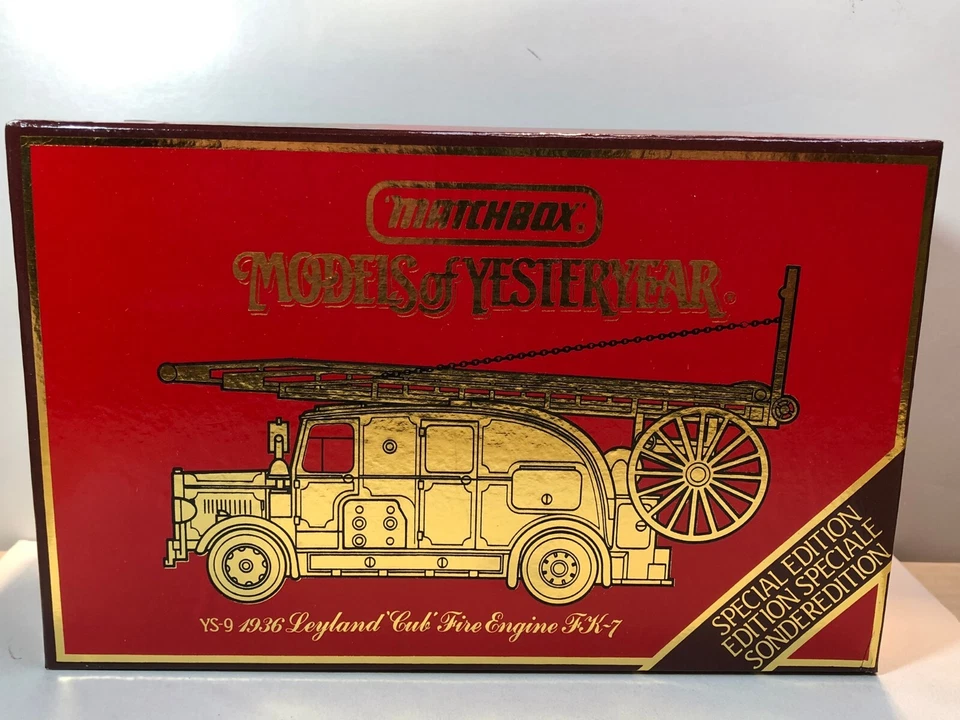 MATCHBOX MODELS OF YESTERYEAR Y9 1936 LEYLAND CUB FIRE ENG. w/ EXTENDING LADDER - Image 2 of 4