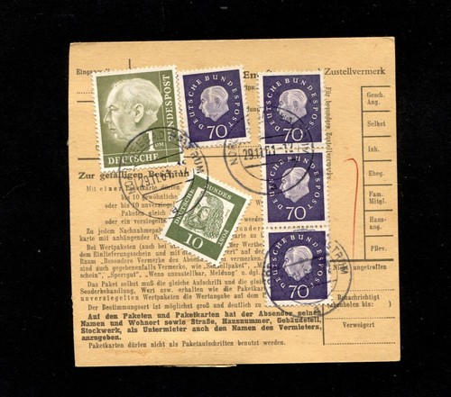 Rfg 1961 - 70 Pf. With 1 DM On Card Package (#8124)