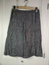 EAST A Line skirt Size 10 grey marl linen with pockets knee length