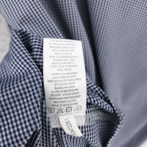 TRAVIS MATHEW Long Sleeve Button Up Shirt Blue Mini Check Stretch Size LARGE - Picture 9 of 9