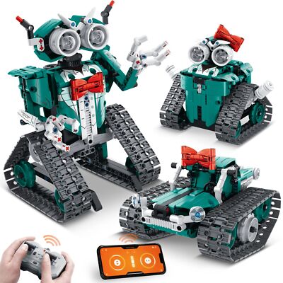 APP/Remote Control STEM Building Kits for Kids Ages 8-12 - 3 in 1 RC Robot Car T