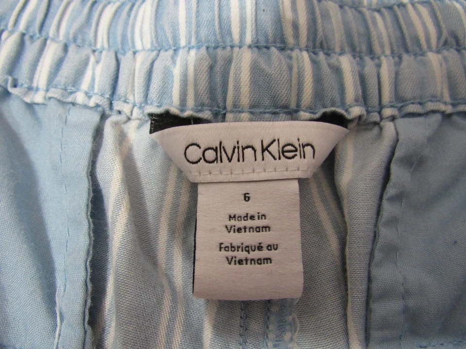 CALVIN KLEIN, PANTALÓN CORTO MUJER LYOCELL CORDÓN ELÁSTICO AZUL/BLANCO, TALLA 6 Foto 4 de 4
