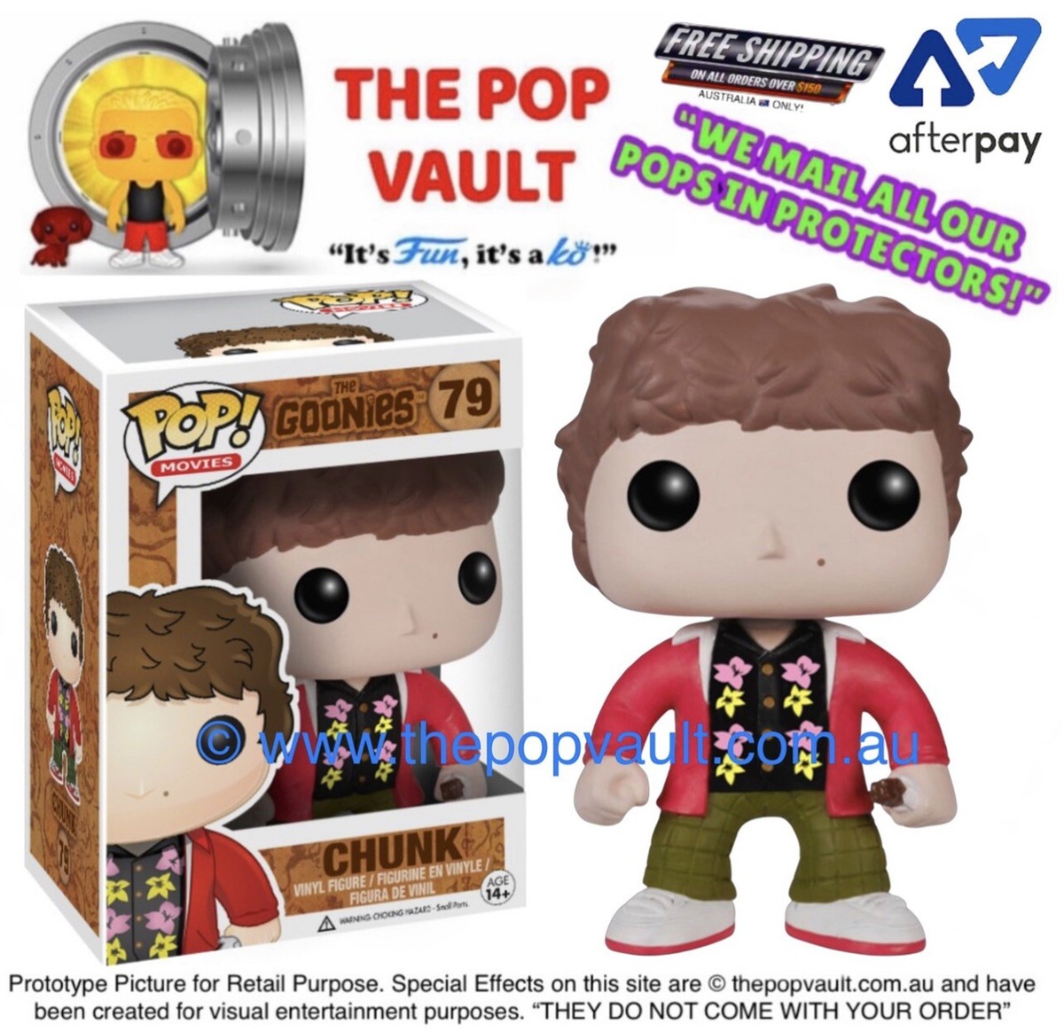 FUNKO POP VINYL MOVIES THE GOONIES #79 CHUNK BNIB + PROTECTOR