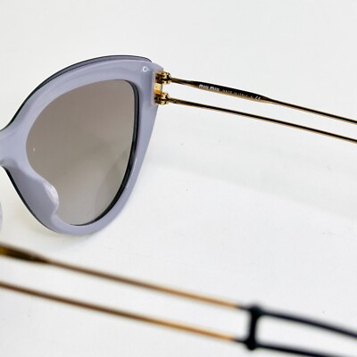 MIU MIU COLLECTION 12R Black Violet Gold Wire Cat Sunglasses