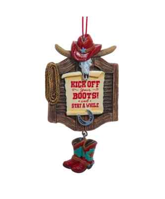 WESTERN SALOON ''Kick Off Your Boots'' Christmas Ornament, by Kurt Adler