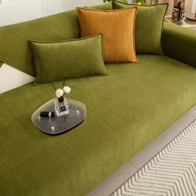 Four Seasons Universal Chenille Sofabezug Sofablage Einfarbig Gestreift Sofabatte