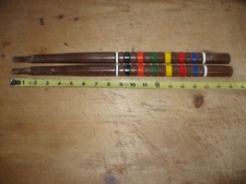 Two Vintage 18-Inch Long Wood Croquet Stakes