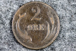 1880 (H) CS DENMARK 2 ORE KEY DATE KM 793.1 #L01210