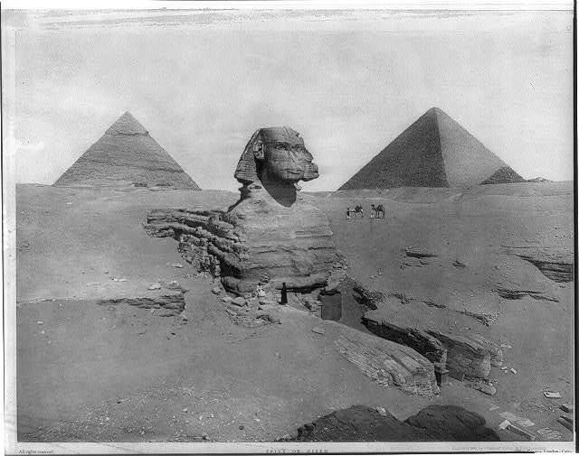 EGYPT ～エジプト～HUMAN Great Sphinx of Giza,Egypt,c1893,statue,lion's body with