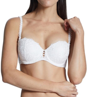 Aubade Trägerloser BH Bandeau Gr. UK 32F Pour Toujours Bügel Gepolstert Hochzeit