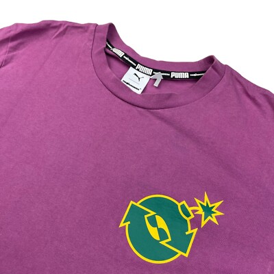 The Hundreds x Puma Men s 100% Cotton L/S Two-Sided T-Shirt Purple   Small