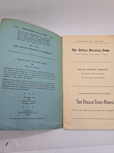 Dallas' First Hundred Years 1856-1956 George H Santerre Texas History Centennial - Bild 2 von 4