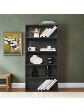 Industrial 5 Shelf Bookcase Large 53 Inch Tall Floor Standing Open
