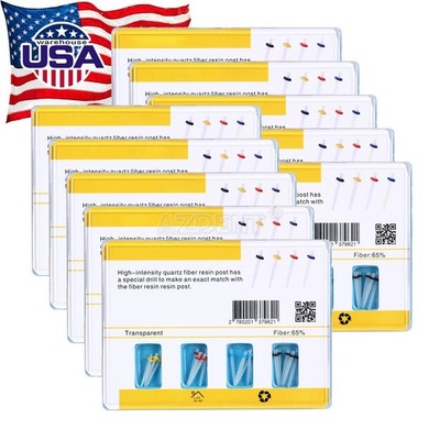 20Kits AZDENT Dental AAA Fiber Post Resin Screw Thread Glass + Drills