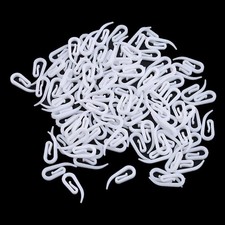 100PCS White Plastic Curtain Hooks Window Track Pole Hanging Accessories