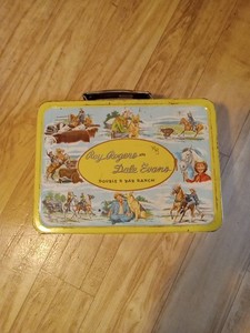 Vintage Roy Rogers & Dale Evans Double R Bar Ranch Metal Lunch Box 