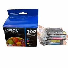 Epson 200 Black Cyan Magenta Yellow Ink Cartridges Combo 4 Pack Exp2027 Open Box