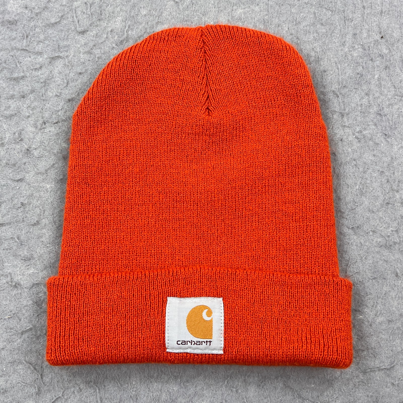 VTG Carhartt Orange Knit Beanie Stretch Stocking Cap Canada A18 Adult