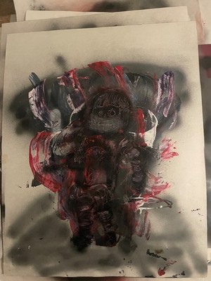 Original art poster by Ody West  Football  sports 22x28 graffiti street art