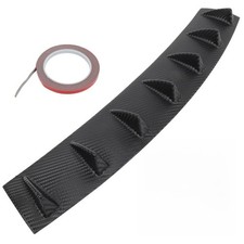 1PC Rear Bumper Lip Diffuser 7 Shark Fin Style Universal PP Glossy Carbon Look