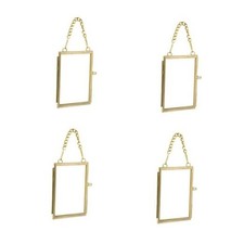 4PCS Glass Frame for Pressed Flowers, 2x3 Inch Brass Vertical style Gold