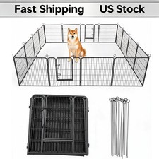 Heavy Duty Metal Pet Playpen 8/16 Panels with Gate 24/32/40"