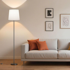 Floor Lamp with Pleated Shade - 62'' LED Standing Lamp with Foot Switch Night