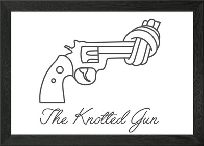 Knotted Gun Skulptur Gerahmt Wandbild Poster Leinwanddruck Bild