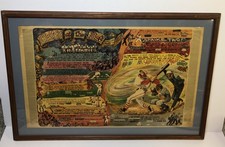 VTG 1959 Casey at the Bat Newspaper Glass Wood Frame Art Thayer Kidd Baseball