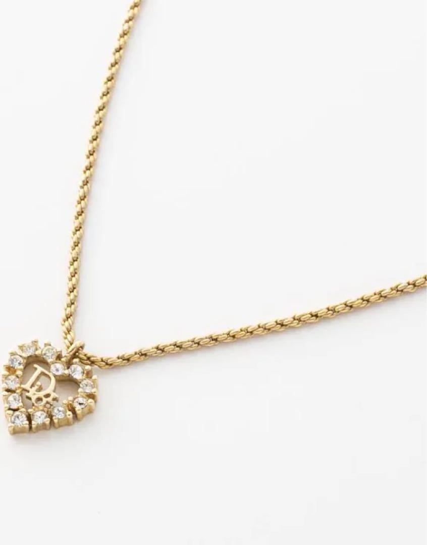 Christian Dior Heart Rhinestone Necklace | eBay