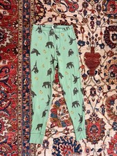 Mini Boden Kids Pajama Bottoms Only 10Y Green Monkey Banana Print Cotton