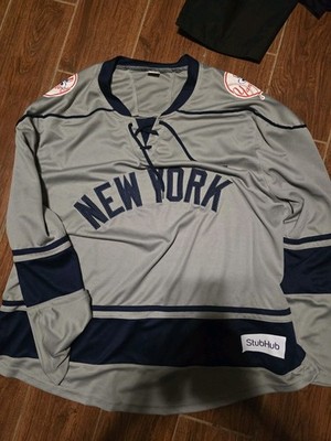 NY YANKEES HOCKEY JERSEY XL SGA  Gray MLB  STUBHUB 2024