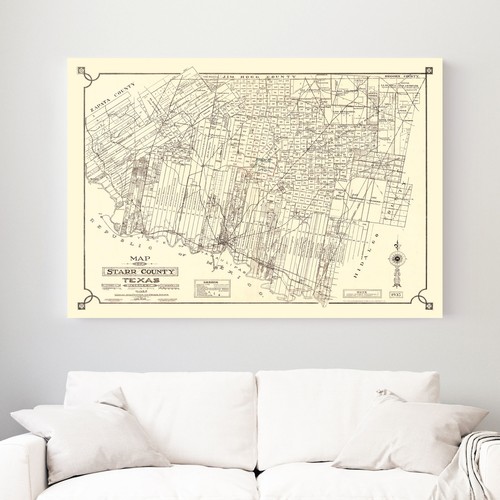 Old Map of Starr County, TX 1935 - Vintage Texas Art - Picture 3 of 29