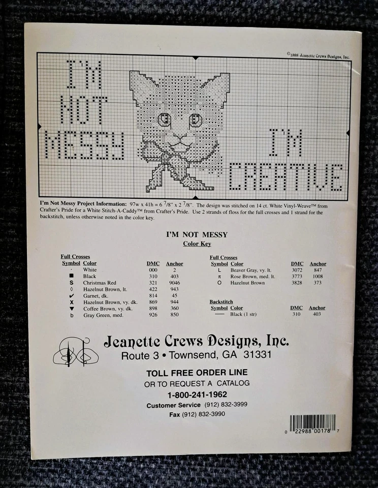 Cats Cross Stitch Cattidues"Sixth Litter"Jeanette Crews Design PATTERN BOOK - Image 4 of 4