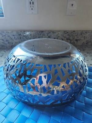 VINTAGE 2002,ITALIAN STAINLESS STEEL  LARGE ALESS I CACTUS BOWL MARTHA SANSON