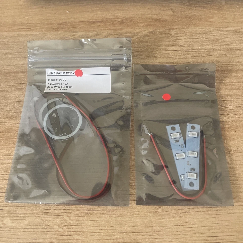 Matek LED Circle X2/5V (Red) (2 pcs) Kit With Red Straight LED Bar 2in (Red) 2pc - Image 3 of 3