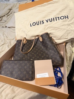 Authentic Louis Vuitton Neverfull GM Monogram Tote w/ Pouch Box Dust Bag Receipt