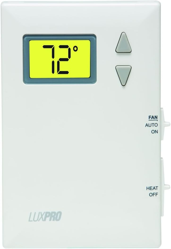 Lux Pro PSD010BF Digital Non-Programmable Thermostat for Home, Heat White