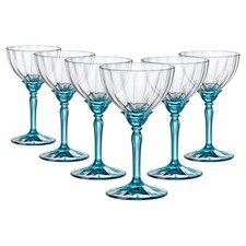 6x Bormioli Rocco Florian Espresso Martini Glasses Champagne 240ml Blue