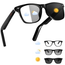 Smart Glasses for Men Women, Bluetooth Audio Sunglasses with Color-Change Len...