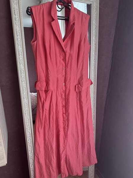 Women Betty Barclay Dress Coral Silk 38