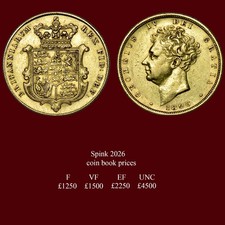 KING GEORGE THE IV 1826 GOLD SOVEREIGN , Bare Head / Date Below.