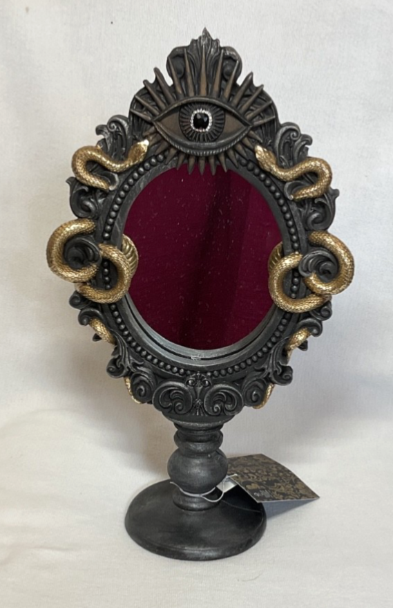 Halloween Gothic CHRISTIAN SIRIANO Tabletop Framed Mirror w/ Gold