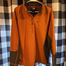 The North Face Burnt Orange  Grey Quarter Zip Pullover Size Medium