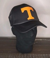TENNESSEE VOLUNTEERS VOLS Orange T LOGO BLACK TRUCKER FOAM SNAPBACK HAT