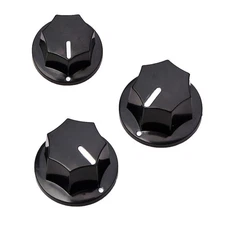 3 Pcs Guitar Accessories Control Knob for Jazz Black Volume Tone